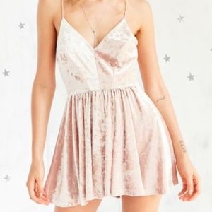 Urban Outfitters Pink Velvet Romper